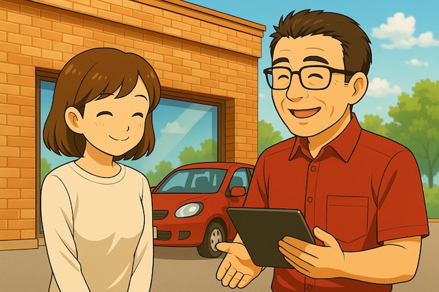 車検について説明している