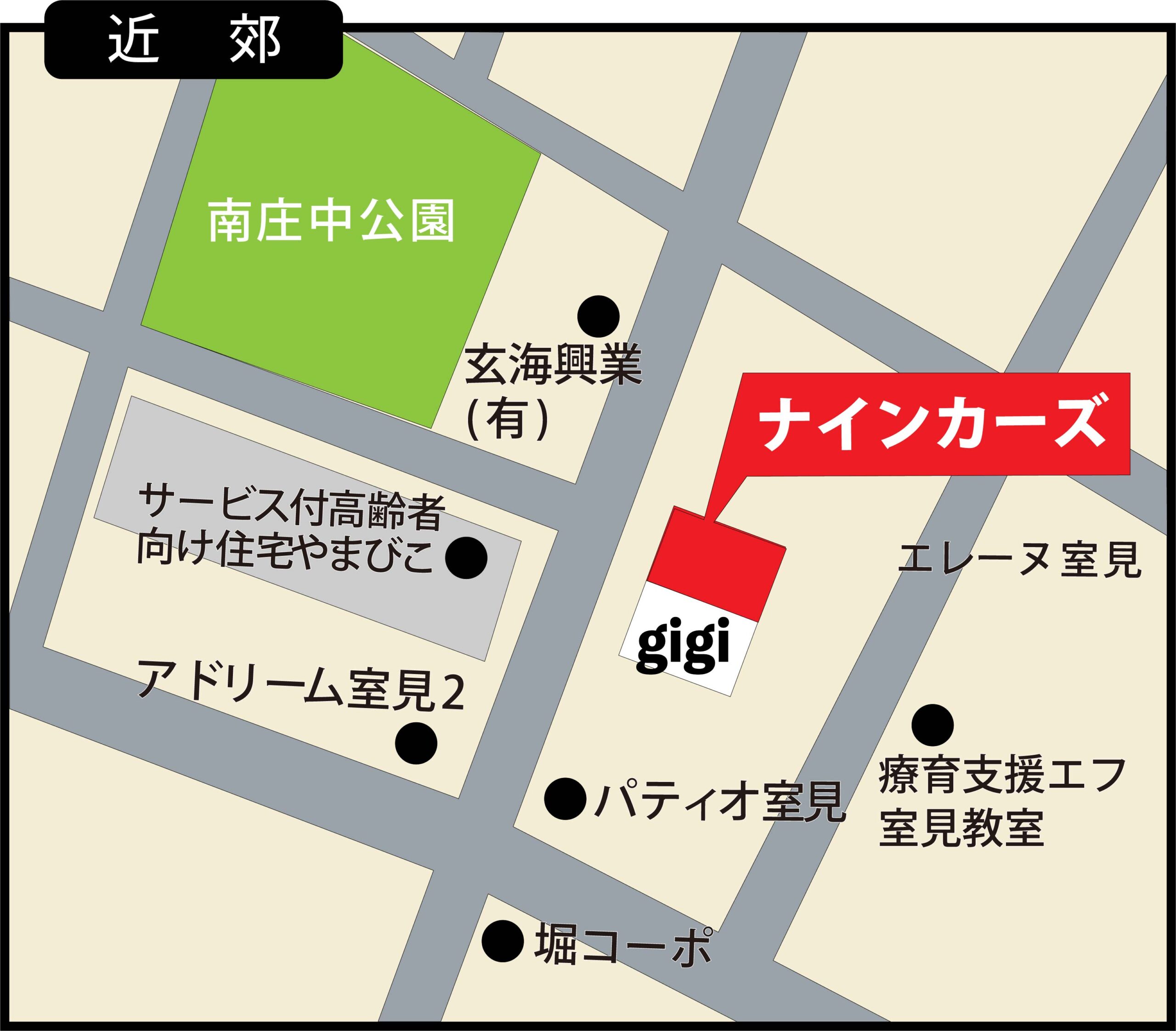 ナインカーズの地図の近郊